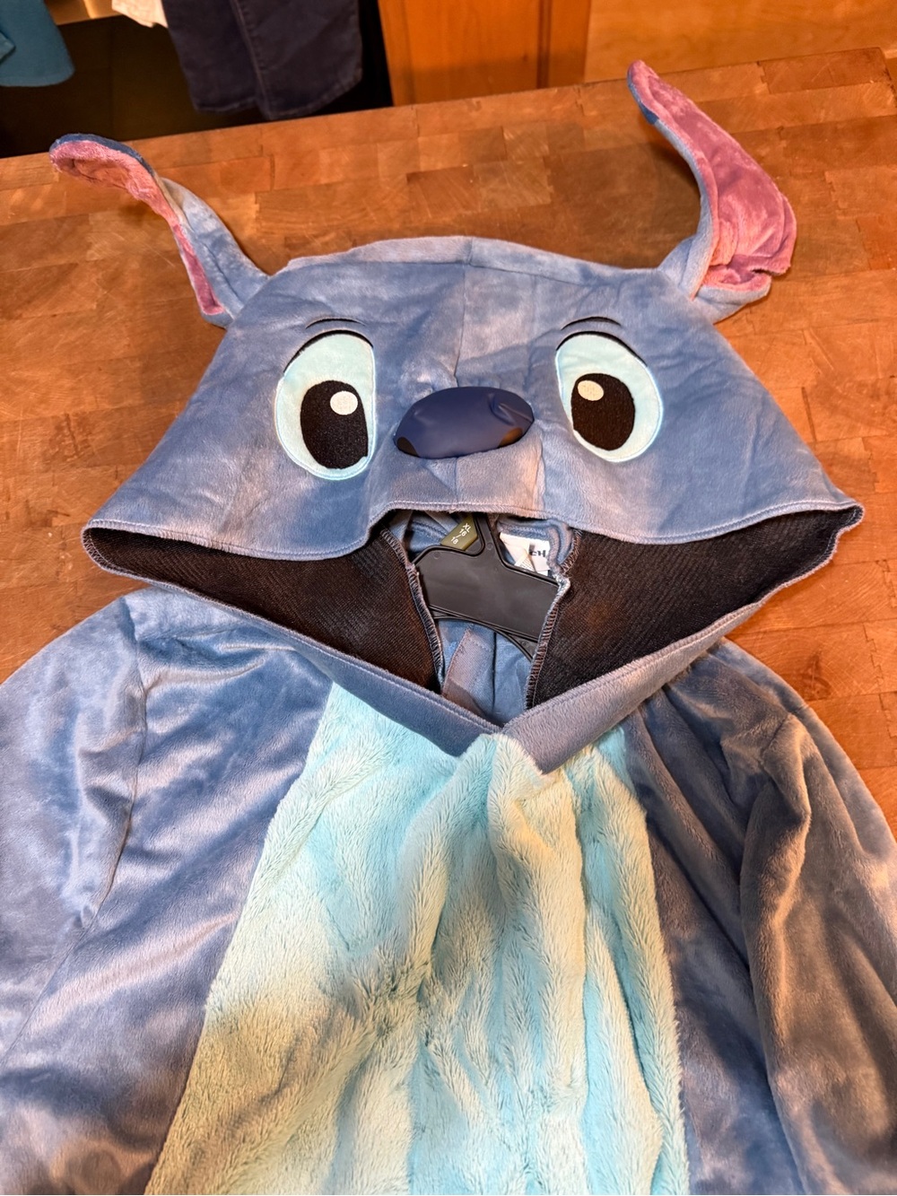 Disney Blue Plush Stitch Character Hooded Halloween Costume Unisex XL NEW